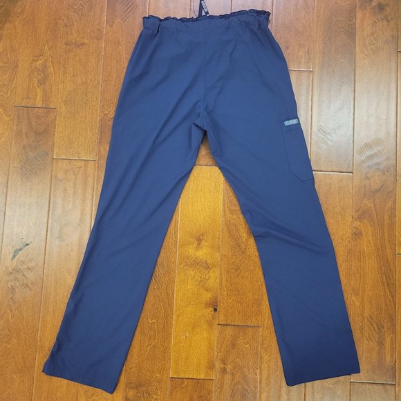 WOMENS MED COUTURE NAVY WIDE LEG SCRUB PANTS-MEDIUM TALL-SCRUBS-MEDIUM TALL - Picture 3 of 8